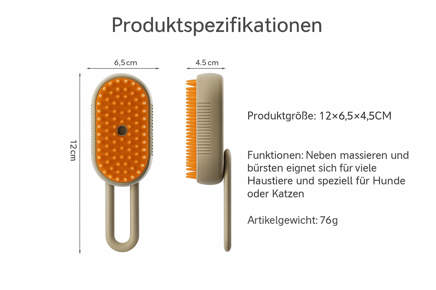 3-in-1 Elektrische Dampfbürste für Katzen & Hunde - Fellpflege mit Massage
