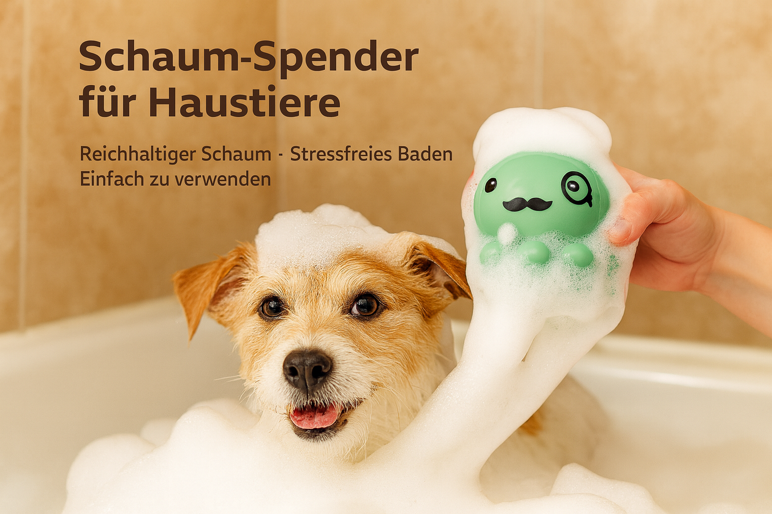 Verkaufsförderndes Produktbild - Schaum-Spender für Haustiere
